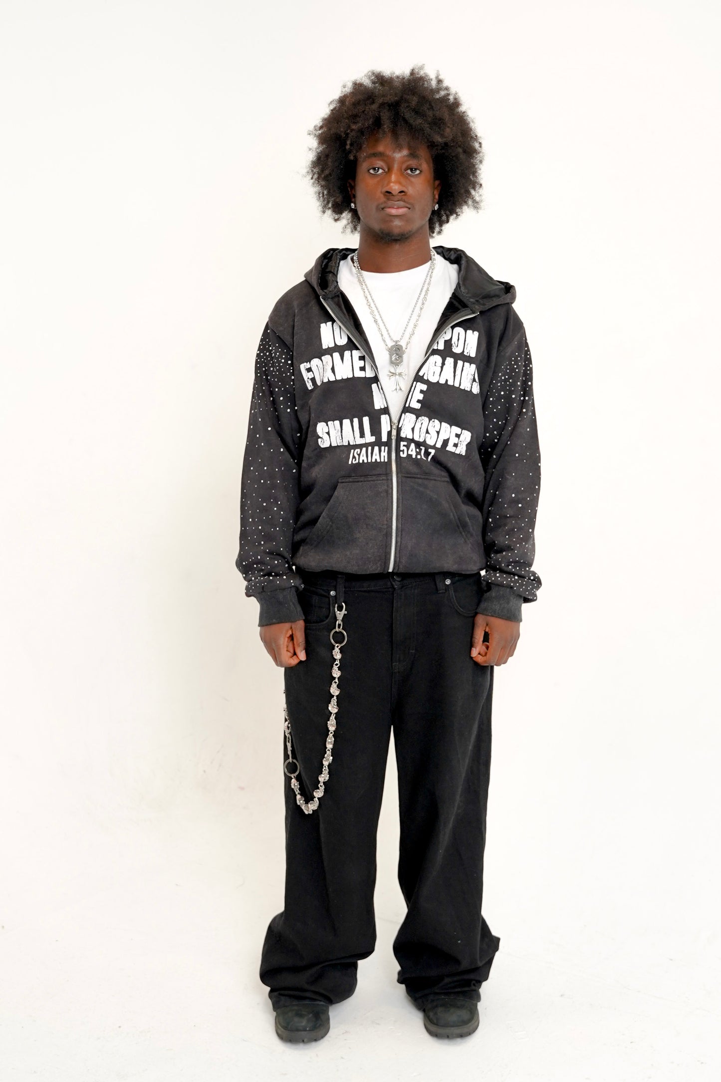 NO WEAPON ALLOWED ZIP UP- BLACK